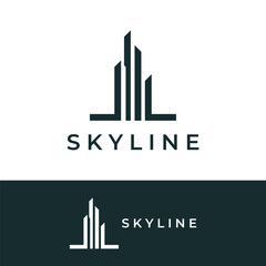 Healthy modern city skyline logo template design.Logo for business, property, building and architect.