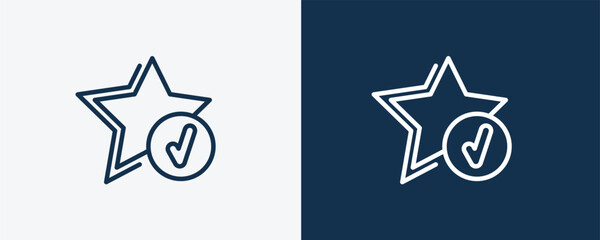 recommendation icon. Outline recommendation icon from marketing collection. Linear vector isolated on white and dark blue background. Editable recommendation symbol.