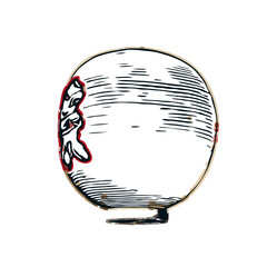 Sketch the color of the lantern design with a transparent background