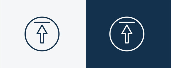 top icon. Outline top, quality icon from education collection. Linear vector isolated on white and dark blue background. Editable top symbol.