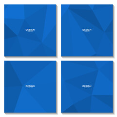 Fototapeta premium set of squares template with abstract blue geometric background with triangles