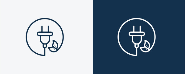 sustainability icon. Outline sustainability, recycle icon from ecology collection. Linear vector isolated on white and dark blue background. Editable sustainability symbol.