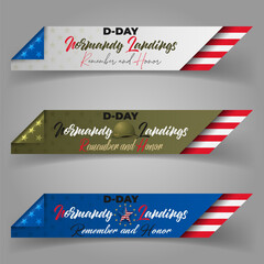 Normandy landings, American D-Day, celebration, web banners - obrazy, fototapety, plakaty