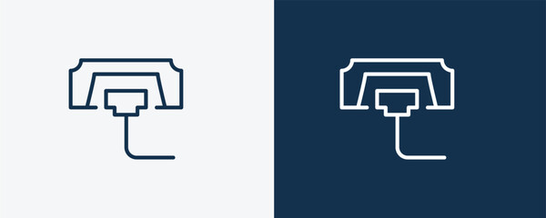 compress cleanin icon. Outline compress cleanin, vacuum icon from cleaning collection. Linear vector isolated on white and dark blue background. Editable compress cleanin symbol.