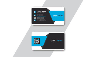 Modern business card print template. Vector design formal blue & black modern concept