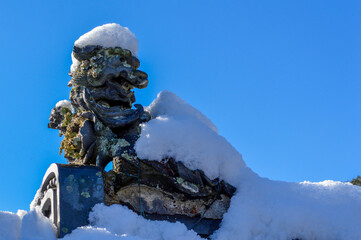 兵庫県神崎郡福崎町田口の金剛城寺の雪景色