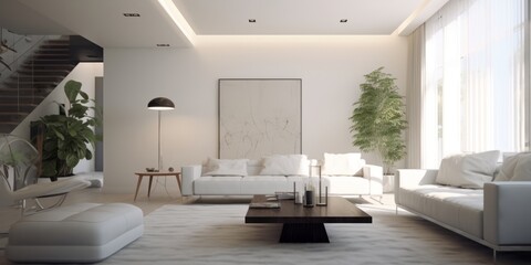 Contemporary Stylish Living Room Design AI Generated Generative AI