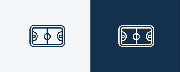basketball court icon. Outline basketball court icon from sport and game collection. Linear vector isolated on white and dark blue background. Editable basketball court symbol. © Abstract