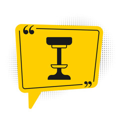 Black Chair icon isolated on white background. Yellow speech bubble symbol. Vector