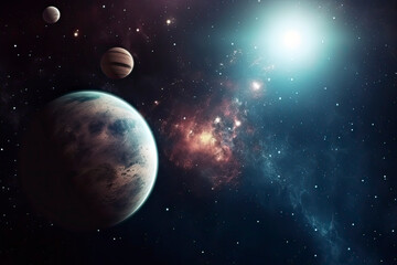 Obraz na płótnie Canvas planets in the background of space