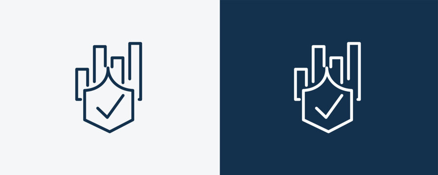 actual cash value icon. Outline actual cash value icon from Insurance and Coverage collection. Linear vector isolated on white and dark blue background. Editable actual cash value symbol.