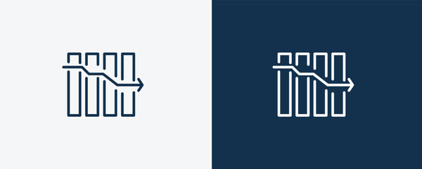 attrition icon. Outline  attrition icon from Human Resources collection. Linear vector isolated on white and dark blue background. Editable attrition symbol.