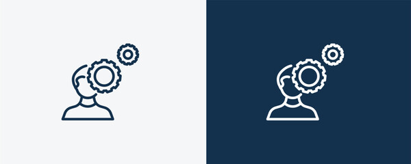 behavioral competency icon. Outline  behavioral competency icon from Human Resources collection. Linear vector isolated on white and dark blue background. Editable behavioral competency symbol.