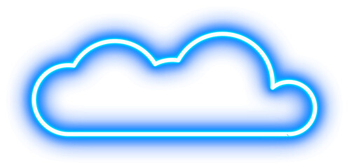 Glowing Neon Cloud Design Element