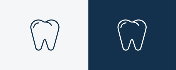 premolar icon. Outline premolar icon from medical collection. Linear vector isolated on white and dark blue background. Editable premolar symbol