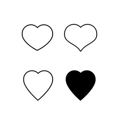 love icon set vector. icon love for social media. heart icon for romance story. icon like line art for apps, user interface and design elements