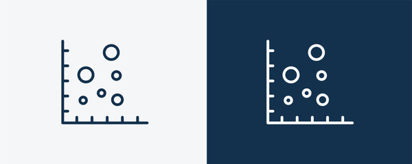scatter chart icon. Outline and vector scatter chart icon from business and finance collection. Line and glyph vector isolated on white background. Editable scatter chart symbol.