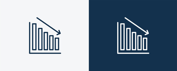 loss chart icon. Outline and vector loss chart icon from business and finance collection. Line and glyph vector isolated on white background. Editable loss chart symbol.