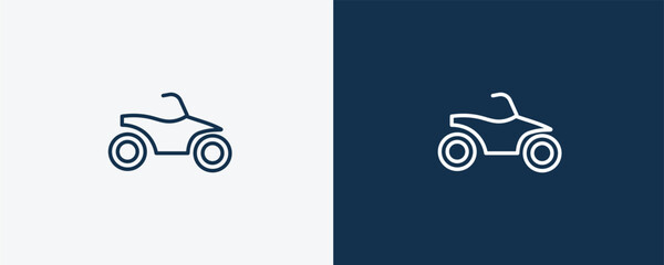 quad bike sign icon. Outline  quad bike sign icon from transportation collection. Linear vector isolated on white and dark blue background. Editable quad bike sign symbol can be used web and mobile © Abstract