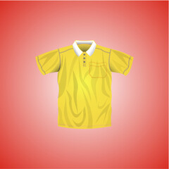 illustration of a shirt and Yellow polo t-shirt design icon isolated PSD