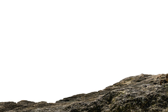 Stone texture in the foreground on a white background.