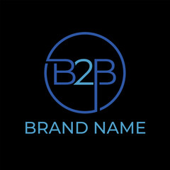 B2B circle initial logo design concept