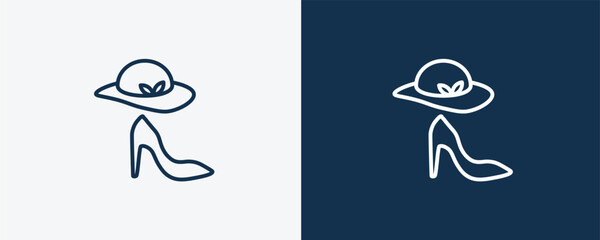 style icon. Outline style icon from fashion and things  collection. Linear vector isolated on white and dark blue background. Editable style symbol.