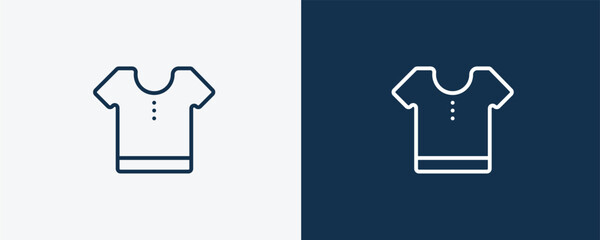 cloth icon. Outline cloth icon from fashion and things  collection. Linear vector isolated on white and dark blue background. Editable cloth symbol.