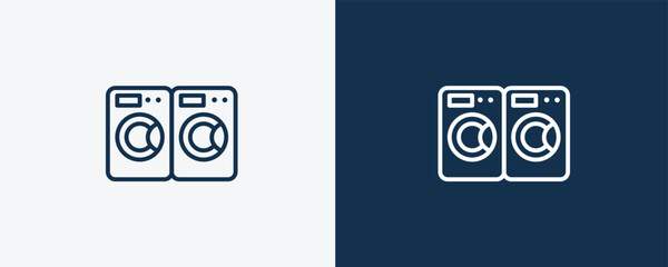 laundry zone icon. Outline laundry zone icon from fashion and things  collection. Linear vector isolated on white and dark blue background. Editable laundry zone symbol.