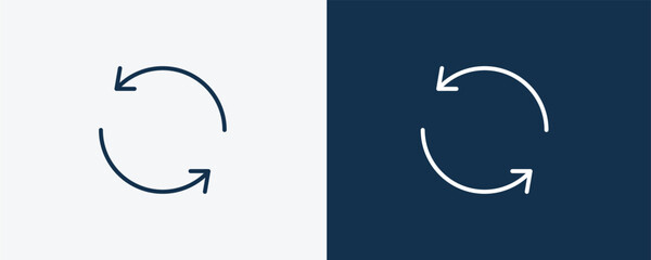 refresh button icon. Outline refresh button icon from user interface collection. Linear vector. Editable refresh button symbol can be used web and mobile