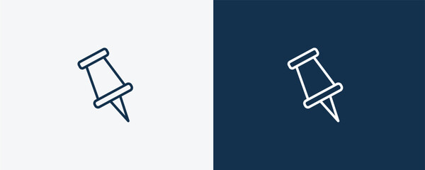 school push pin icon. Outline school push pin icon from tools and utensils collection. Linear vector. Editable school push pin symbol can be used web and mobile