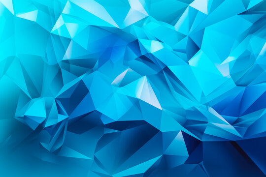 Geometric blue ice texture background. Abstract geometric wallpaper background. Generative AI