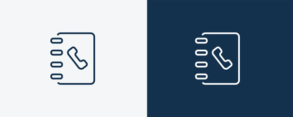 telephone agenda icon. Outline telephone agenda icon from tools and utensils collection. Linear vector. Editable telephone agenda symbol can be used web and mobile