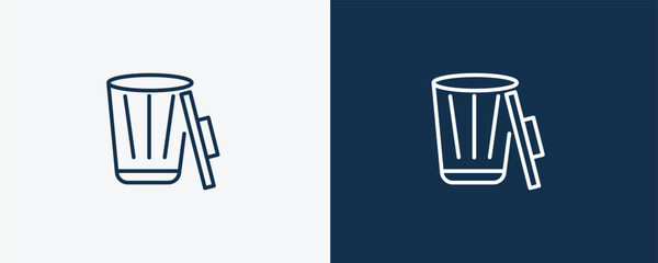 trash can open icon. Outline trash can open icon from tools and utensils collection. Linear vector. Editable trash can open symbol can be used web and mobile