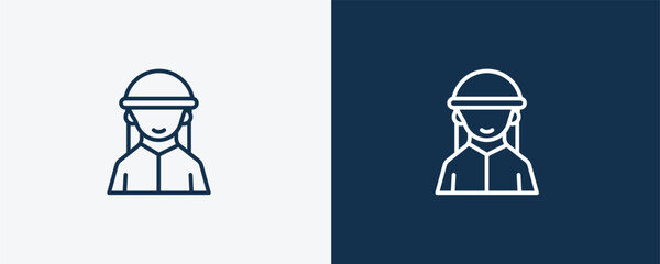 Fototapeta premium bedouin icon. Outline bedouin icon from people and relation collection. Linear vector. Editable bedouin symbol can be used web and mobile