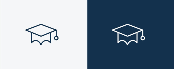 students graduation hat icon. Outline students graduation hat icon from people and relation collection. Linear vector. Editable students graduation hat symbol can be used web and mobile