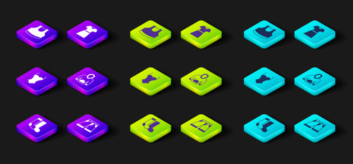 Set Socks, Short or pants, Swimsuit, Hoodie, Woman dress and Female crop top icon. Vector