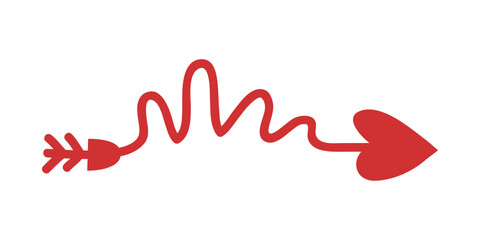 Heart Arrow Element. Hand drawn arrows with hearts, design elements for Valentine's day and wedding Design