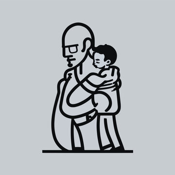 The Father's Day vector image depicts a loving and caring father figure, radiating warmth and affection. The image showcases the bond between a father and child, capturing the essence of love.