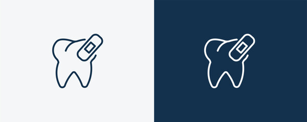 damaged tooth icon. Outline damaged tooth icon from dental health collection. Editable damaged tooth symbol.