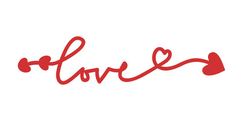 Heart Arrow Element. Hand drawn arrows with hearts, design elements for Valentine's day and wedding Design