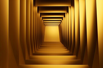 Obraz premium Simple golden background with perspective effect - abstract 3d illustration