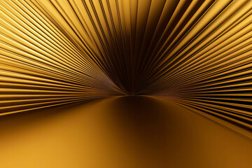 Simple golden background with perspective effect - abstract 3d illustration