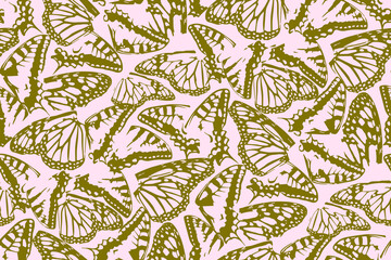 Abstract butterfly wings monochrome lace pattern - obrazy, fototapety, plakaty