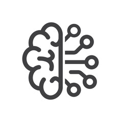 Creative, electronic brain ,icon and symbol.