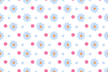 Retro groovy flower power background. Vintage 1970s floral seamless pattern. Hippie fun wallpaper. 1960s vector print for fabric, wrapping paper, stationery