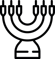 Hanukkah candles icon outline vector. Israel jewish. Card party