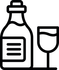 Jewish wine bottle icon outline vector. Israel holiday. Torah religion