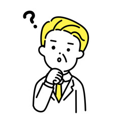 かわいい人物のイラストシリーズ _ オフィスワーカー_シニア _ 疑問