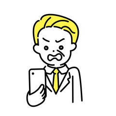 かわいい人物のイラストシリーズ _ オフィスワーカー_シニア _ 怒る